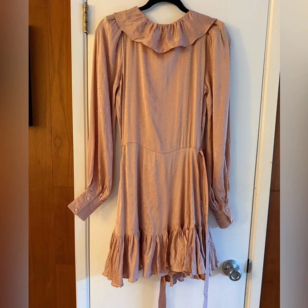 Selkie The Wrap Dress Pink in Sparkle Latte - Picture 10 of 10